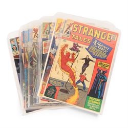 Fifty-six Marvel Silver Age 'Strange Tales' comic books, spanning years 1959-1966, comprising issues #68, #91, #94, #96, #100, #101, #106, #108, #113, #115, #116, #119, #121, #122, #124-#149, including some duplicates