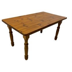 Rectangular pine farmhouse dining table
