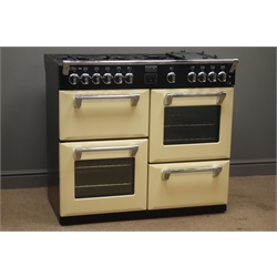  Stoves Richmond 1000GT Champagne, duel fuel gas and electric range cooker, seven burner hob with griddle plate, two ovens, grill and warmer, W100cm, H93cm, D67cm (This item is PAT tested - 5 day warranty from date of sale)   