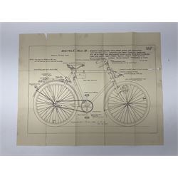 Instructions For Armourers - 1931 folder of nineteen folding plans for various weapons and military bicycles