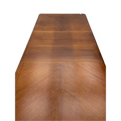 Lexington - Classical design walnut extending dining table, with two leaves; and ten chairs with upholstered seats