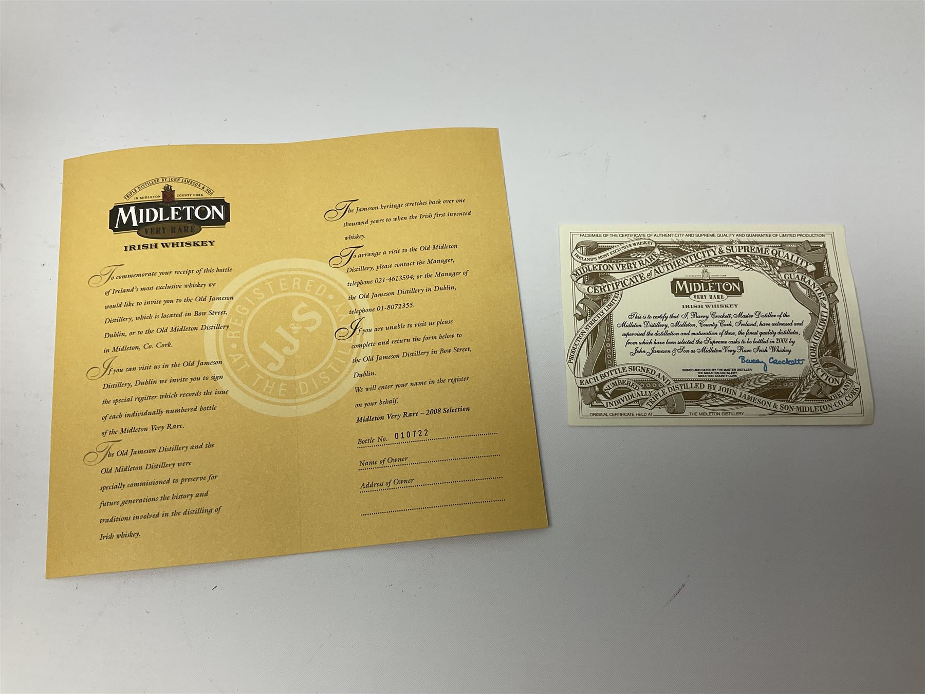 Midleton, 2008, Very Rare Irish Whiskey, 700ml, 40% vol, in presentation box