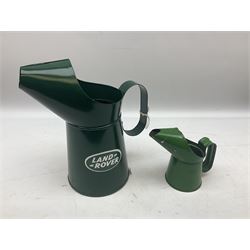 Bugatti cast iron sign with a red background, Shell Oil cast iron sign with gold background, together with Land Rover oil can, motorist warning lamp & torch tool kit and other motoring items 