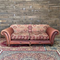 Tetrad Eastwood leather and kilim fabric sofa