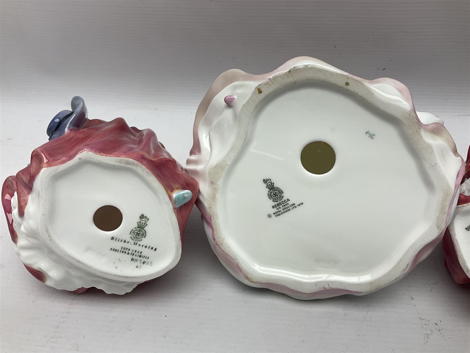 Eight Royal Doulton figures, including Ascot HN2356, Rebecca HN2805, Top o the Hill HN1833 etc