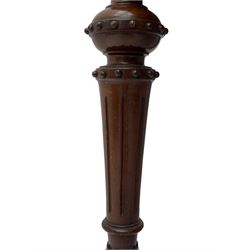 Victorian figured mahogany two-piece bedroom set - the washstand with white and black marble moulded top with arched back and raised shelf, two moulded frieze drawers, on turned and fluted supports with brass and ceramic castors (W123cm, D60cm, H102cm); the dressing table with raised swing mirror in moulded frame with shell and scroll carved pediment, on scrolled horns carved with foliage, four raised trinket drawers over moulded rectangular top, fitted with two drawers, on turned and fluted supports with brass and ceramic castors (W122cm, H177cm, D62cm)