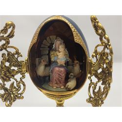 Franklin Mint House of Faberge three collectors eggs, comprising Madonna and Child, The Shepherds Gift and Glorious Adoration 