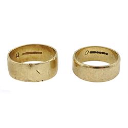 Two 9ct gold wedding bands, both hallmarked
