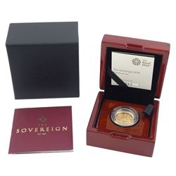 Queen Elizabeth II 2018 gold proof full sovereign coin, cased with certificate