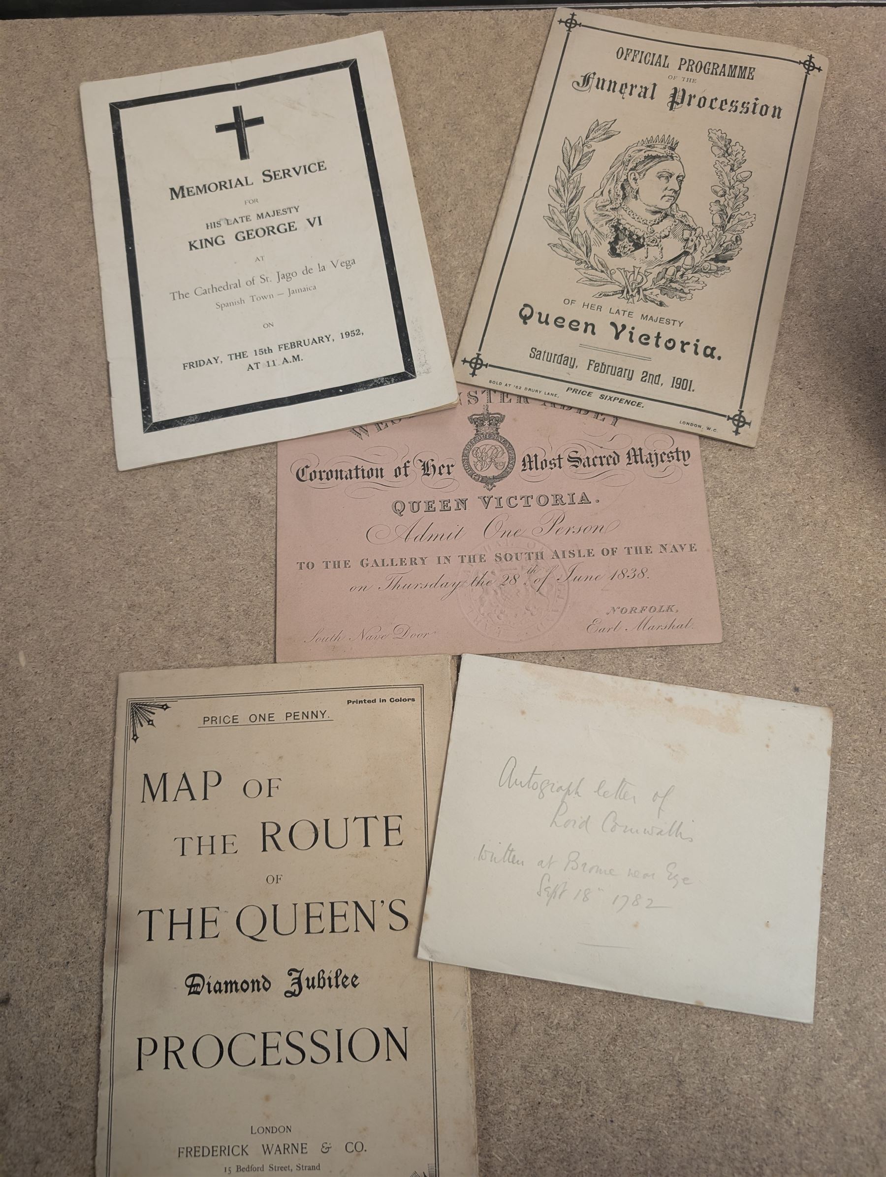 Collection of mostly Royal ephemera and commemorative memorabilia, including souvenir programmes, Royal Pedigrees, postcards, and newspaper reprints, etc, contained within a folder