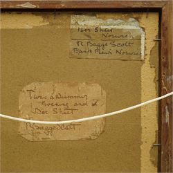 Robert Bagge-Scott (British 1849-1925): 'Twas a Summer Evening and in Ber Street' - Norwich, oil on board signed, inscribed on labels verso 35cm x 25cm