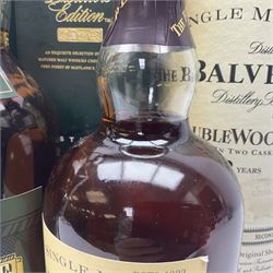 Balvenie 12 year old Doublewood single malt Scotch whisky, 70cl 40% vol, Cragganmore, The Distillers Edition double matured Scotch whisky, 70cl, 40% vol and Glenfiddich, 12 year old, single malt Scotch whisky, 350ml (3) 