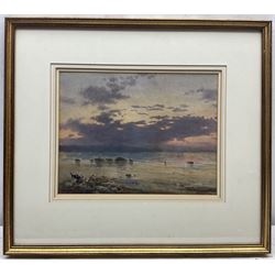 William Stephen Coleman (British 1829-1904): Sunset on the Shoreline, watercolour signed with initials and dated '99, 24cm x 31cm