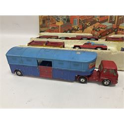 Corgi Chipperfields Circus Toys Gift Set No. 23 part-set in part-box comprising Smith’s ‘Karrier’ Van, International 6x6 truck, two Circus Animal Cages and Platform Trailer; accompanied by similar Corgi Major Chipperfield Circus Articulated Horsebox, and two Corgi Land Rovers