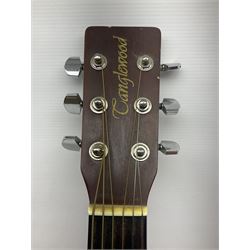 Tanglewood semi-acoustic guitar with Fishman preamp, mahogany back and solid cedar top L103cm; and a Rockbag electric guitar soft carrying case (2)