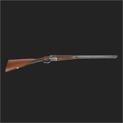 William Evans 12 bore double trigger boxlock ejector, side by side double barrel shotgun with 66cm (26