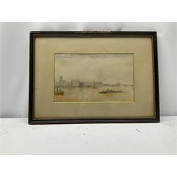 William Frederick Settle (British 1821-1897): 'Hull From the Humber Mouth', watercolour, signed inscribed and dated 1877 verso 20cm x 33cm