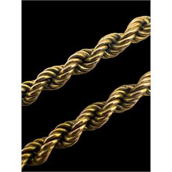 9ct gold rope twist necklace chain, hallmarked