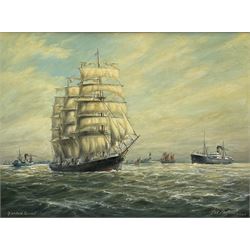 Max Parsons ARCA (British 1915-1998): 'Archibald Russell off Spurn Head', oil on board signed and titled 44cm x 59cm