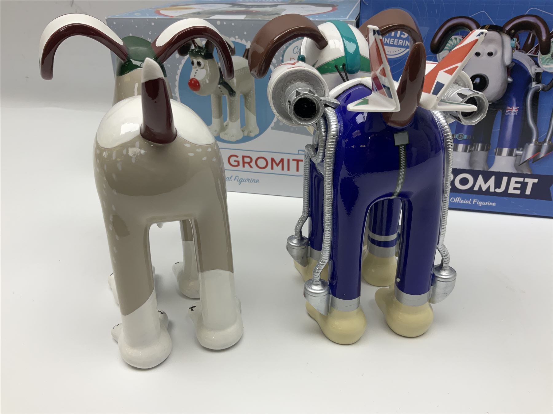 Wallace & Gromit - Gromit Unleashed: two Aardman Animations The Grand Appeal 'Gromit Unleashed' figures comprising Gromjet and Snow Gromit, both with boxes