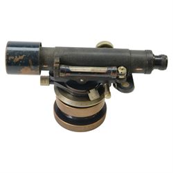 Microsurvey Tracker, Wild GPR 1 prism, Hilger & Watts Ltd theodolite no. 73361 and a Stanley theodolite no. 58470, both in fitted wooden cases