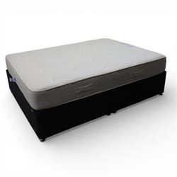 Sealy - Divan bed and mattress, split grey divan base, Sealy 'Cunarder Supreme' mattress 