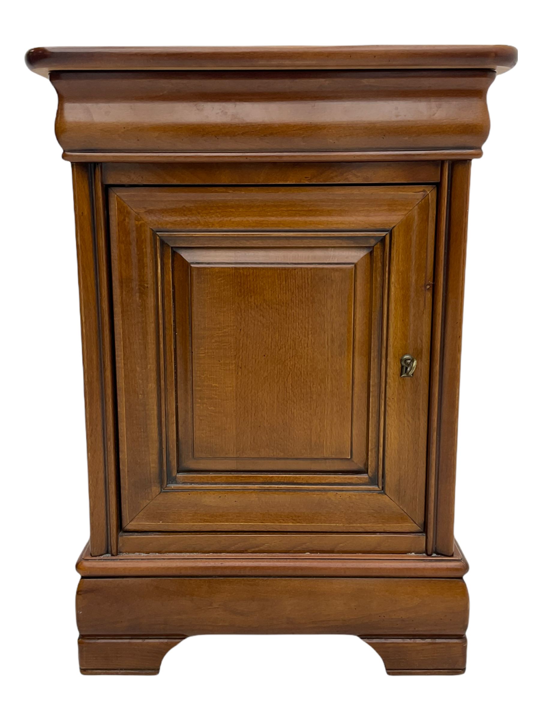French cherry wood bedside lamp cabinet