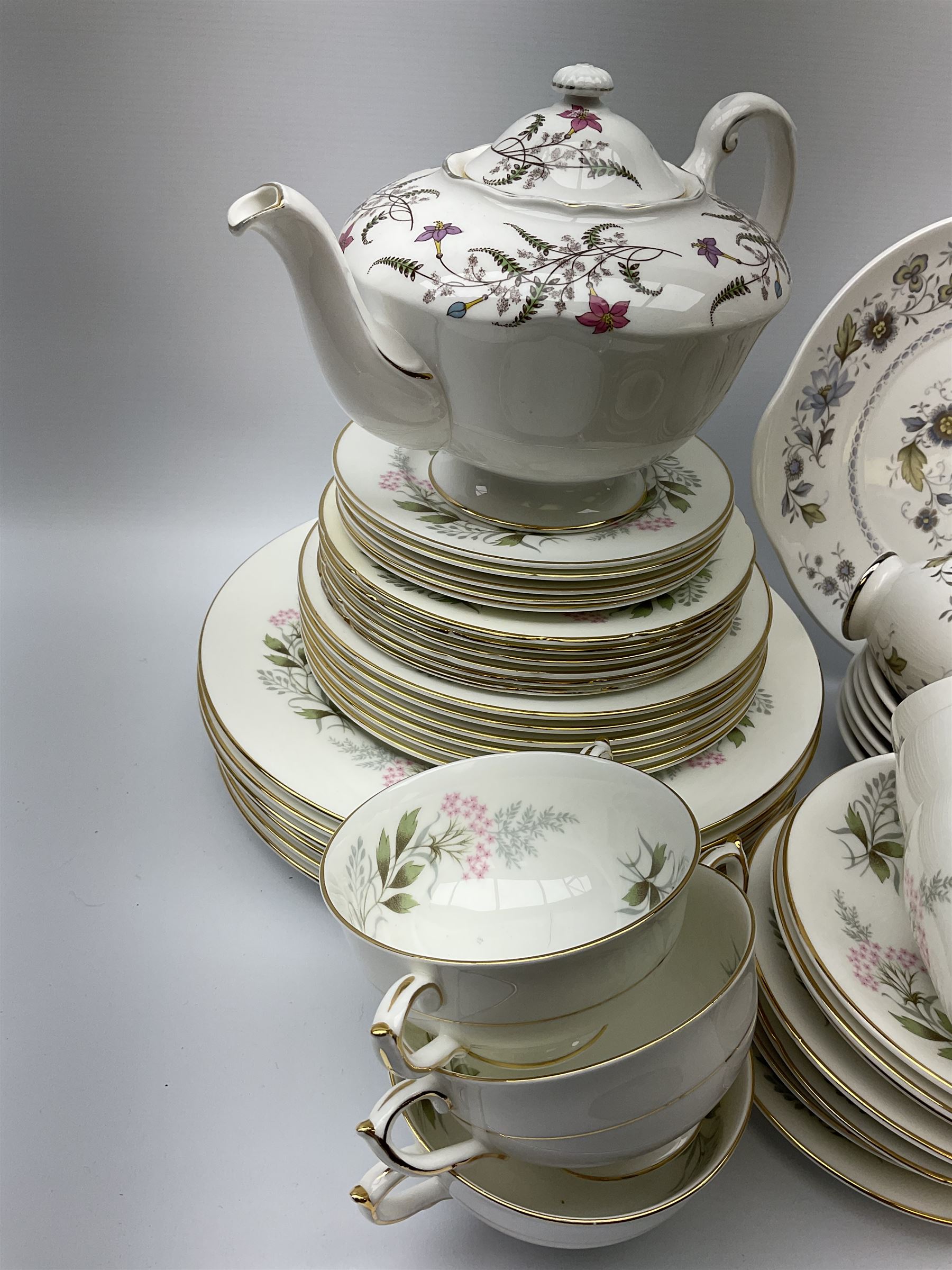 Teawares, comprising Ridgway Melisande pattern part service, Paragon par service, and Paragon teapot. 