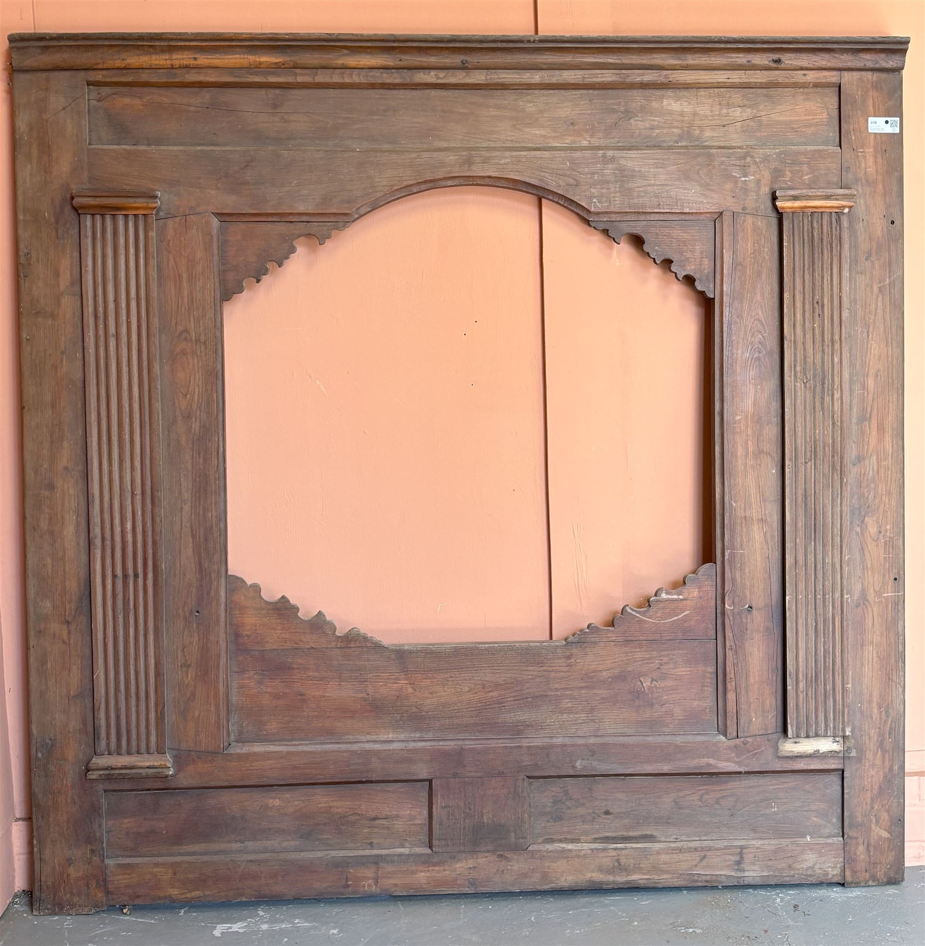19th century French walnut Bretton bed façade / large mirror frame. 178cm x 173cm.  - COLLECTION BY APPOINTMENT FROM: The White House, Thirsk Road, Easingwold, York, YO61 3NF - CALL 01723 507111 TO ARRANGE
