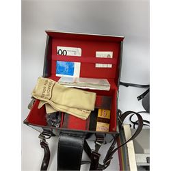 Vintage and later cameras and accessories including Minolta X-300 in carry bag, Tamron lens etc