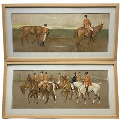 After Lionel Edwards (British 1878-1966): Hunting Scenes, pair chromolithographs signed in the plate 27cm x 71cm (2)
