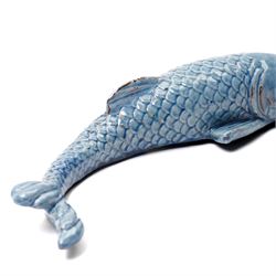 Early 20th century C H Brannam for Barum pottery wall pocket in the form of a fish, signed to base, H28cm
