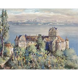 Continental School (Early 20th Century): Meersburg Castle - Germany, watercolour indistinctly signed 22cm x 29cm