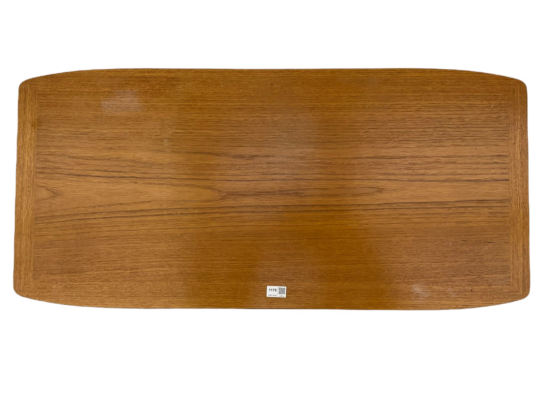 Nathan - teak Long John nest of tables and a singular nest of tables 