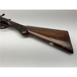 William Haines of Birmingham 12-bore side-by-side hammer sporting gun, 76cm choked barrels, walnut stock with chequered pistol grip and fore-end, NVN, L118cm overall SHOTGUN CERTIFICATE REQUIRED
