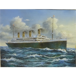  'Titanic', 20th century oil on board unsigned 20cm x 26cm  
