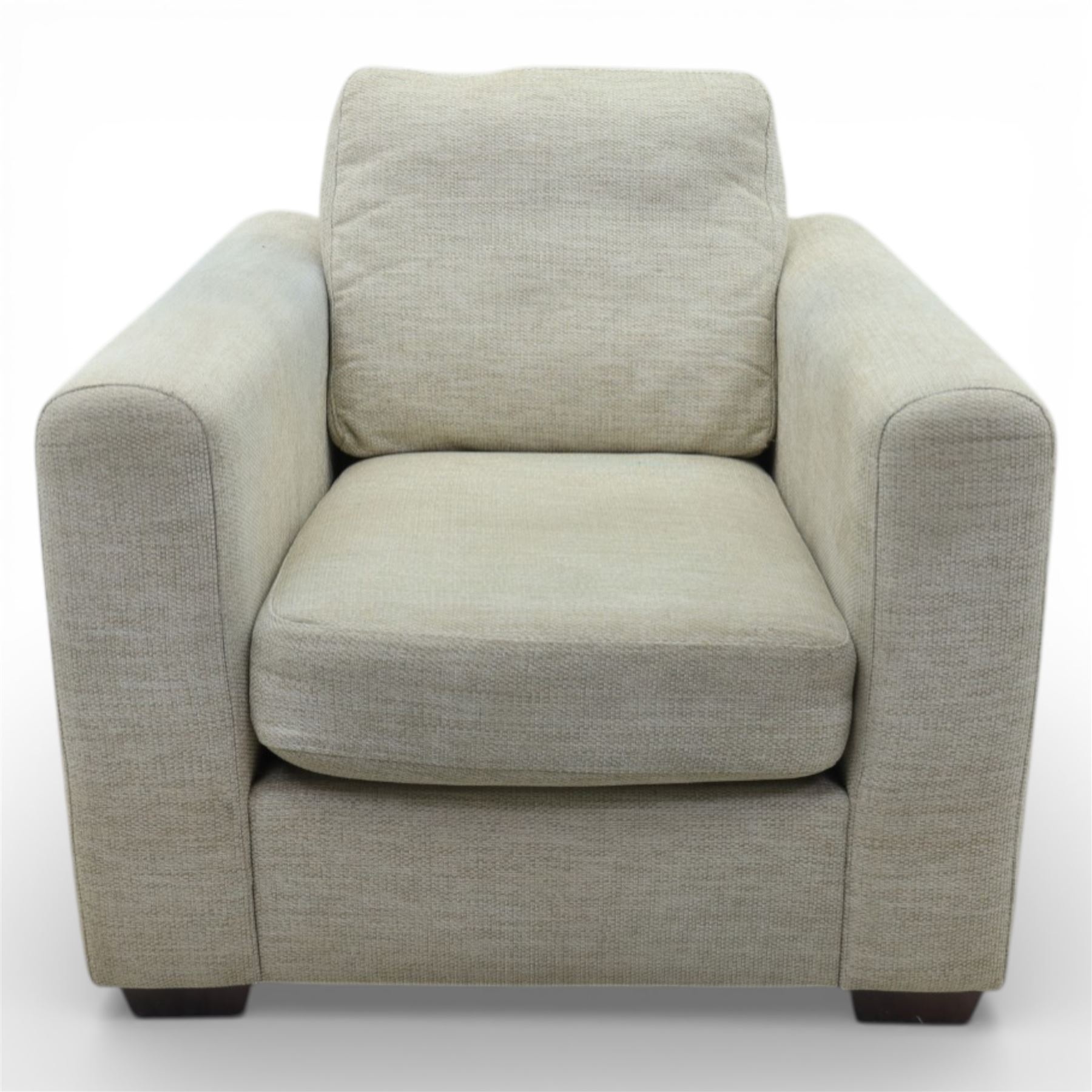 Contemporary armchair, upholstered in neutral fabric