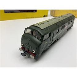 Trix Twin Railways - Warship Type 4 Diesel Hydraulic B-B locomotive 'Vanguard' No.D801; another similar incomplete locomotive; both boxed; and an LMS 4-wheel tender (3)