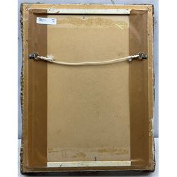 John F Smith (British 1934-): Still Life with Grapes and Peaches, oil on board signed 39cm x 29cm