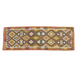 Two kilims, comprising a Chobi  flatweave Kilim runner, 239x81cm, and a Maimana flatweave kilim, 125x85cm 