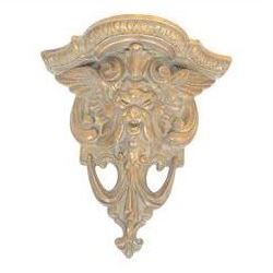 Two 20th century gilt wall brackets, comprising Rococo style carved wooden wall bracket upon a scrolling foliate support and a cast plaster bracket upon Griffin support, largest H38cm