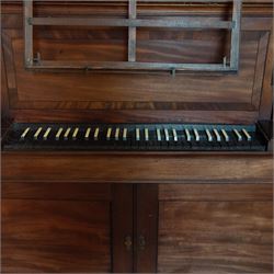 Mid-18th century Johannes Schnetzler (John Snetzler) Chamber Organ 1742
Single manual chamber organ, five octave keyboard with 58 keys GG-f3, A=427, with ebonised naturals and ivory faced sharps. With six speaking stops, Open Diapason, Twelfth, Cornet, Stopped Diapason, Flute and Fifteenth. Crank foot operated single rise reservoir. Case with alterations from the early part of the 19th century including the “gothic” arches and rectangular watered silk panels. Some of the pipework has been replaced, all the pipework is however present and the organ plays, however the pipe work is dirty and in need of attention, the action and stop work is also in need of some repair, adjustment and regulation. Thought to be the oldest Schnetzler chamber organ in Great Britain and is referred to in some sources as possibly owned by Handel who lived in London when Schnetzler worked there. However there is no documentary evidence to confirm this. Full notes and technical details regarding the background, restoration and history of this instrument can be found in The Harley Foundation Historical and Technical Report No 29 (2005) by Edward Bennett and Martin Goetze. This report can be downloaded 
HERE.

Given the intricate nature of these historic instruments, specialist support will be available if required – including a professional organ builder prepared to undertake full dismantling and reassembly – to assist successful buyers with safe removal and onward handling. Price upon application. 

This item has been registered for sale under section 10 of the APHA Ivory Act Reference GXAQ2W4S




