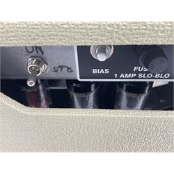 Headstrong Lil'King-S valve amplifier with Legend speaker, being a Boutique guitar amp made in the USA as a fender Princeton Reverb Clone in a cream colour; NVN; L51cm