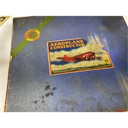 Meccano - Aeroplane Constructor box No.2S with constructed monoplane, quantity of additional parts and Instruction Manual for sets 1 & 2