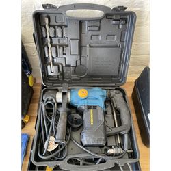 Various tools including drill bits, drills, heat gun ,circular saw, paint sprayer, etc. - THIS LOT IS TO BE COLLECTED BY APPOINTMENT FROM DUGGLEBY STORAGE, GREAT HILL, EASTFIELD, SCARBOROUGH, YO11 3TX