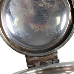 Pair of silver mounted capstan inkwells, both hallmarked