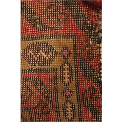  Antique Persian Bokhara red ground rug, 218cm x 120cm  