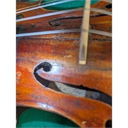 Violin and bow in fitted case