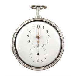 George III silver pair cased verge fusee