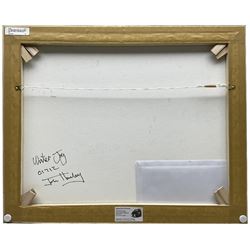 John Hanley (Northern British 1947-): 'Winter Joy', mixed media on canvas, signed and titled verso with certificate of authenticity 40cm x 50cm